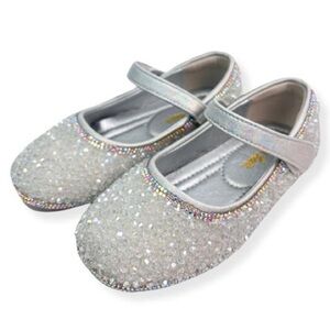 Bead Stone Flat Shoes - Silver Toddler US 6/ EU 22